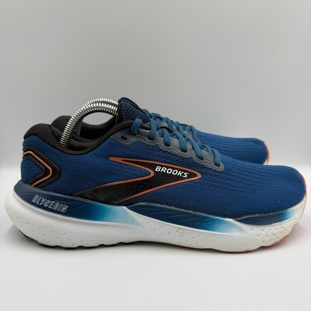 Brooks Glycerin 21 Blue White Running Shoes Sneakers Men's Size 10 D 1104191D474